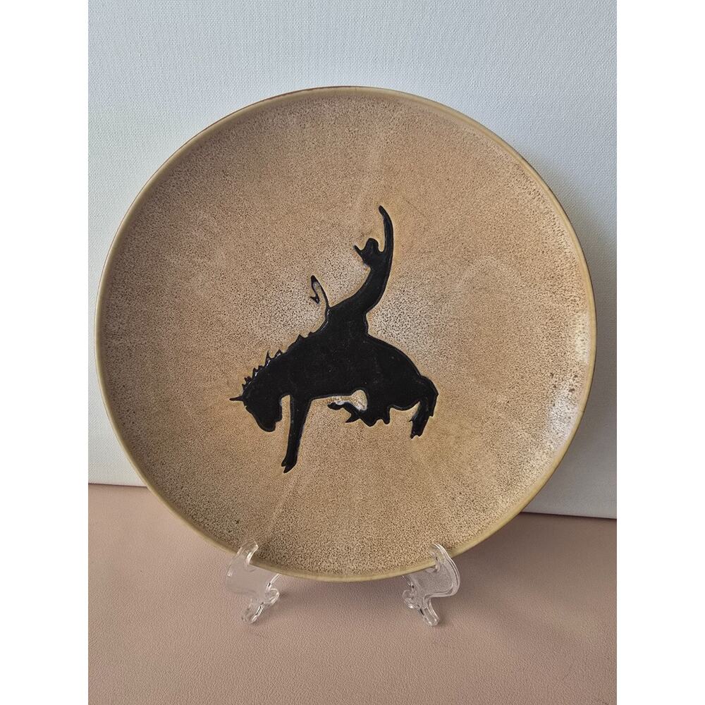 Buckaroo Cowboy Living Salad Plate Southwest Stoneware 8.5" Ranch Brown Country